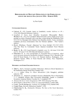 Naval Operations in the Dardanelles 1915 Page | 1 Strona | 1 Page
