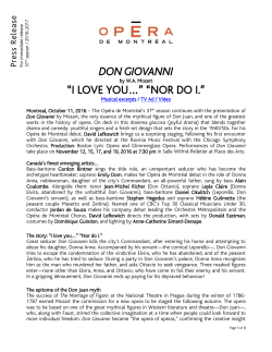 Press release - Op&eacute;ra de Montr&eacute;al