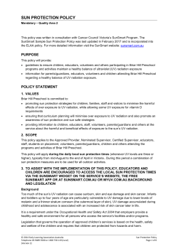 sun protection policy - Briar Hill Preschool