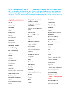 DIRECTIONS- Define each term on a 3 x 5 index card. The front of