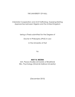 THE UNIVERSITY OF HULL Interstate Cooperation and