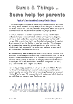 262 KB Parent Guidance on Mental and Written Caluclations