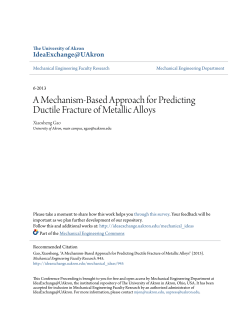 A Mechanism-Based Approach for Predicting Ductile Fracture of