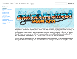 Choose Your Own Adventure - Egypt