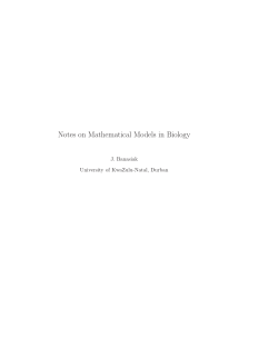 Notes on Mathematical Models in Biology
