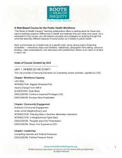 an Index of Course Content by Unit