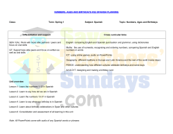 Numbers, Ages and Birthdays KS2 Spanish planning