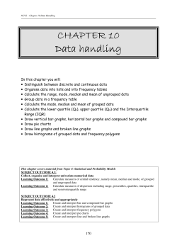 CHAPTER 1 CHAPTER 10 Data handling Data handling