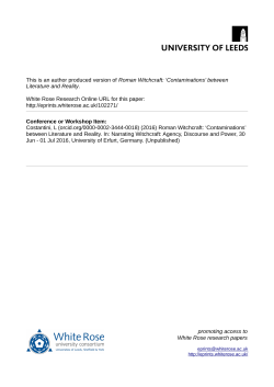 Roman Witchcraft: `Contaminations` between Literature and Reality
