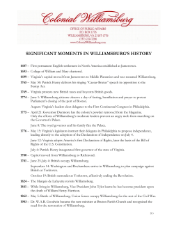 significant moments in williamsburg`s history