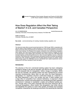 How Does Regulation Affect the Risk Taking of Banks? A U.S. and