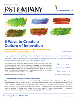6 Ways to Create a Culture of Innovation