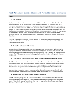 Needs Assessment Example: Clientele with Physical Disabilities in