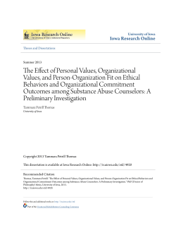 The Effect of Personal Values, Organizational Values, and Person