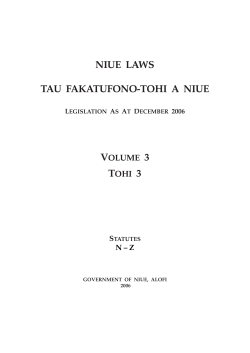 Volume 3 - Government of Niue