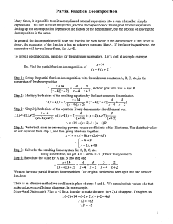 Partial Fraction Decomposition