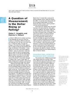 A Question of Measurement: Is the Dollar Rising or Falling?