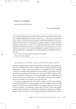 Dare to Compare: Americanizing the Holocaust