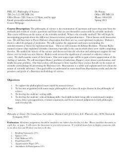 Philosophy of Science - University of South Alabama