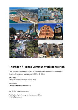Thorndon / Pipitea Community Response Plan