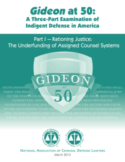 Gideon at 50: Part I - Rationing Justice