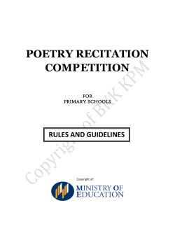 Poetry Recitation Primary Schools Concept Paper 2015