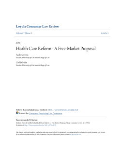 Health Care Reform - A Free-Market Proposal