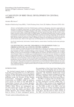 A CASE STUDY OF BIRD TRAIL DEVELOPMENT IN CENTRAL