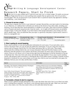 Research Papers, Start to Finish