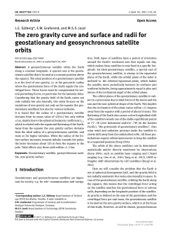 The zero gravity curve and surface and radii for geostationary and