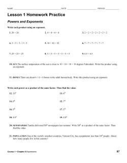 Lesson 1 Homework Practice