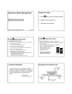 Hazardous Waste Management - UAB School of Public Health