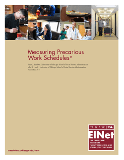Measuring Precarious Work Schedules - SSA Scholars