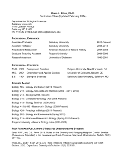 Dana L. Price, Ph.D. Curriculum Vitae (Updated February 2014)