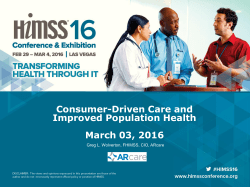 Consumer-Driven Care and Improved Population Health March 03
