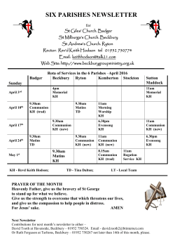 SIX PARISHES NEWSLETTER