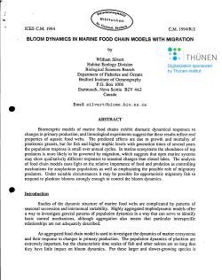 bloom dynamics in marine food chain models with migration