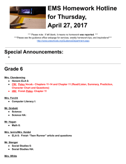 EMS Homework Hotline for Thursday, April 27, 2017