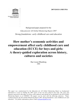 How mother`s economic activities and empowerment