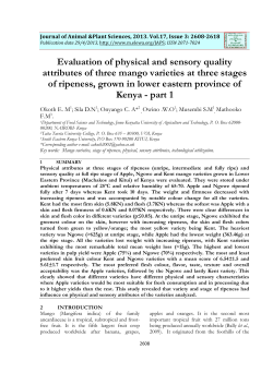 Evaluation of physical and sensory quality attributes of three mango