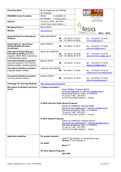 PURPAN Information sheet - Ecole d`Ingénieurs de Purpan