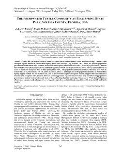 the freshwater turtle community at blue spring state park, volusia