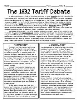 The 1832 Tariff Debate