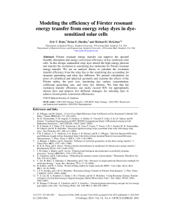 Modeling the efficiency of F&ouml;rster resonant energy transfer from