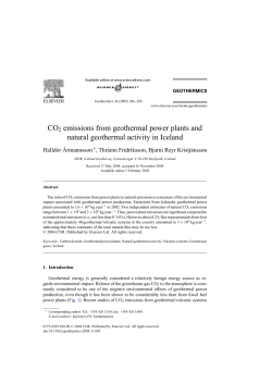 CO2 emissions from geothermal power plants and natural
