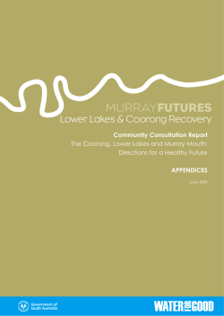Community Consultation Report The Coorong, Lower Lakes and