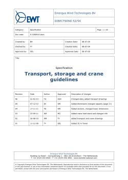 EWT Transport- Storage and Crane Guidelines