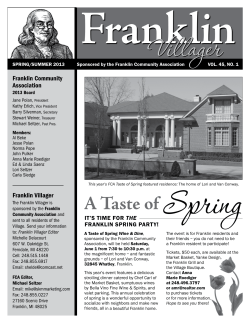 A Taste of Spring - Village of Franklin