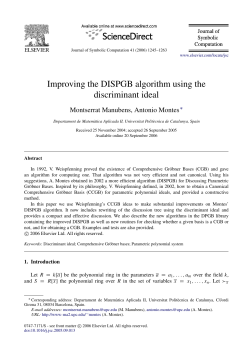 Improving the DISPGB algorithm using the discriminant ideal