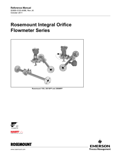 Manual: Rosemount Integral Orifice Flowmeter Series